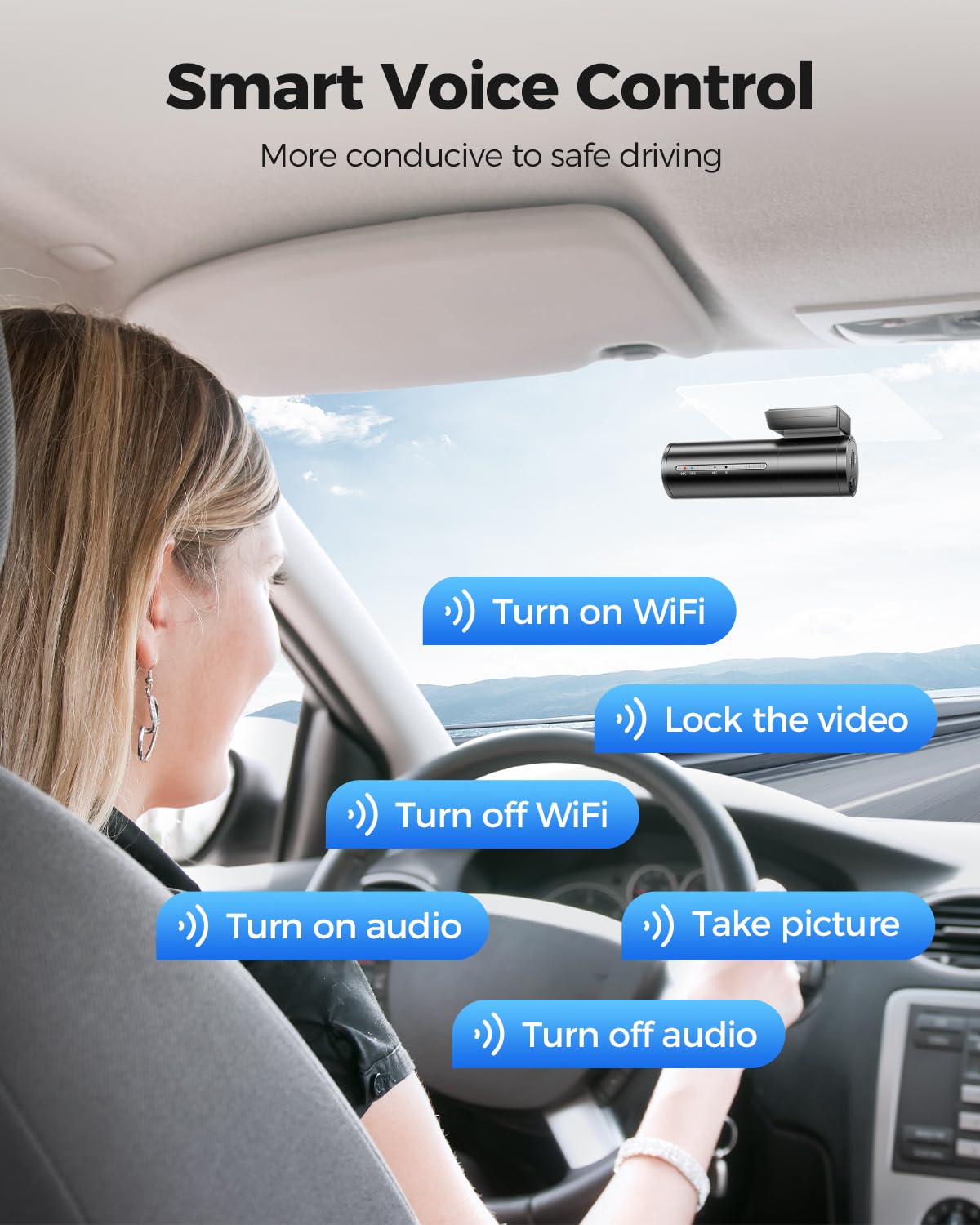 AZDOME Dashcam Auto Vorne Hinten 4K+1080P, WiFi GPS Dash Cam, Autokamera mit 64G SD Karte, ADAS, Super Nachtsicht, WDR, Loop-Aufnahme, G-Sensor, Parküberwachung Auto Kamera