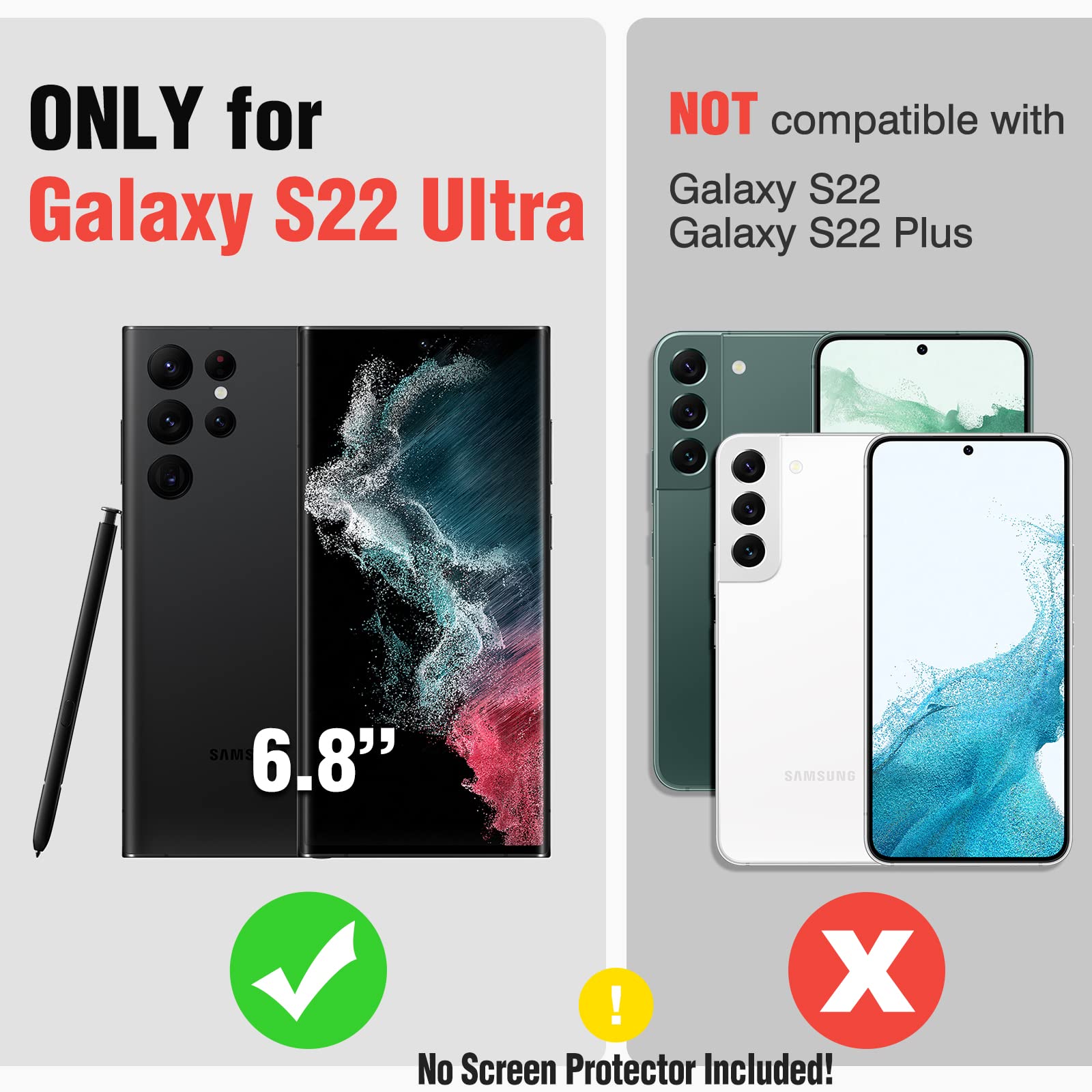 For Samsung Galaxy S22 Ultra Case With Kickstand Camera Cover Camshield