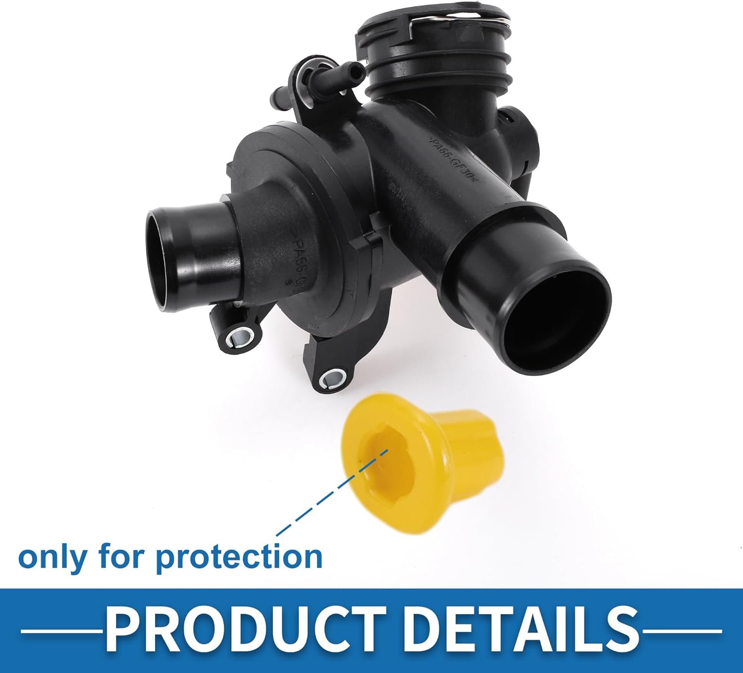 Car Thermostat No.6512000615 Engine Coolant Thermostat Housing Assembly for Mercedes-Benz W204 W205 W212 W166 W221 W222 W639 Plastic Black Durable