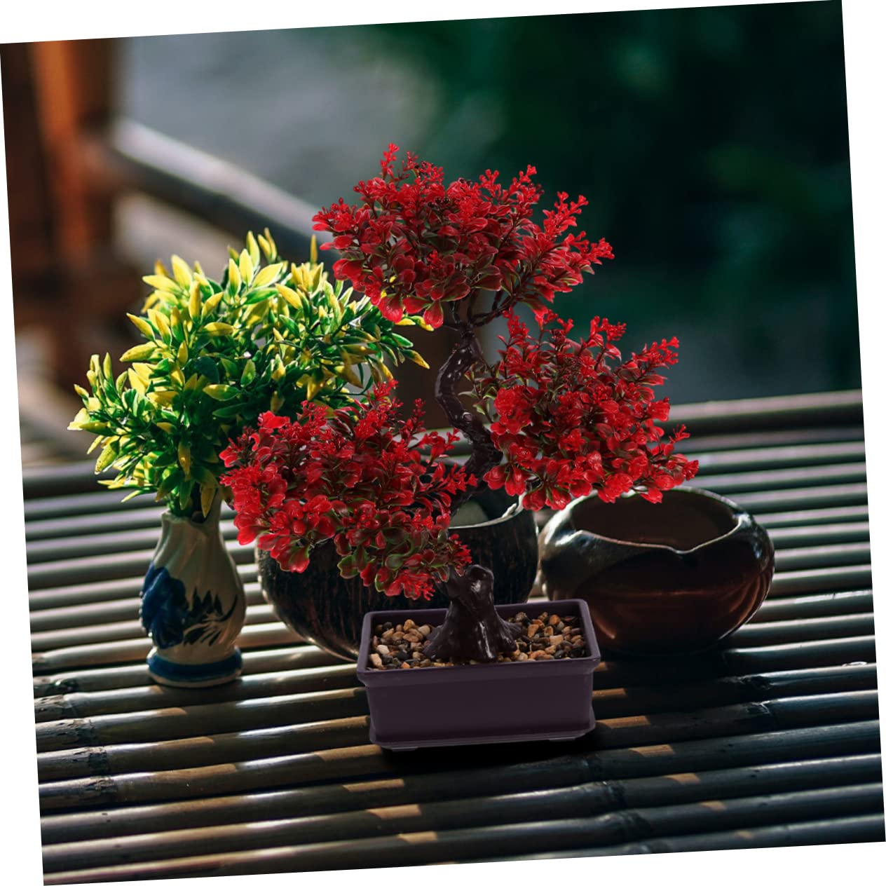 2pezzi Piante Grasse Finte Decorative Vaso Bonsai Simulato Per Decorazioni Da Stile Elegante e Moderno Facile Manutenzione e Rinnovo Degli Ambienti Adatto Per Casa e Ufficio