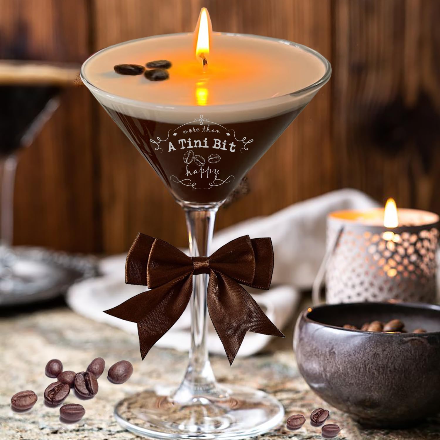 Scentini Candles Candela Espresso Martini – Profumata Al Caffè, Decorazione Per Carrello Bar, Regalo Per Donne, Fatta A Mano Negli USA, 9 Once