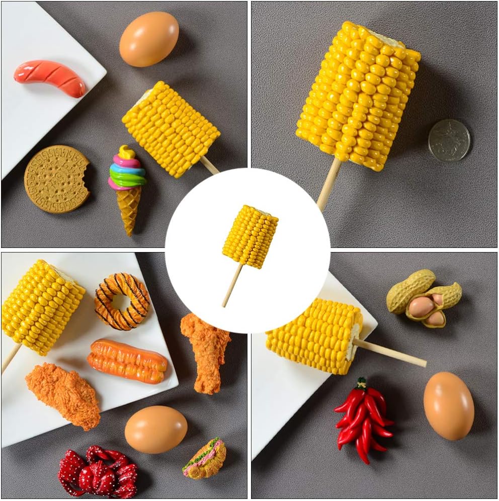 Corncob Fridge Magnet Set 2 Pcs Creative 3D Refrigerator Magnets Food Shaped Magnetic Stickers for Kitchen Decor Notes and Memo Holders