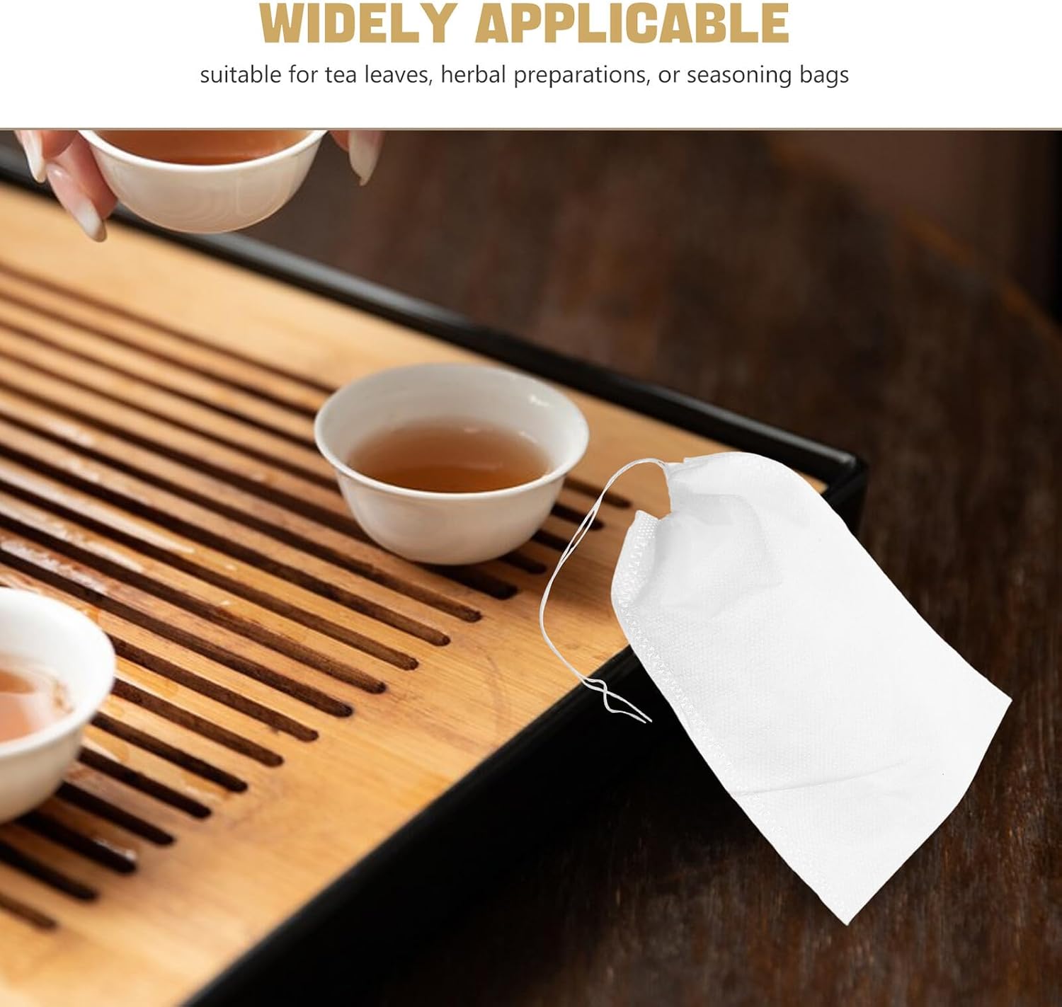 Alipis 400pcs Drawstring Tea Infuser Bags 10x15cm Non-woven Fabric Loose Leaf Tea Filter Sachets for Herbs Spices Cooking and Brewing