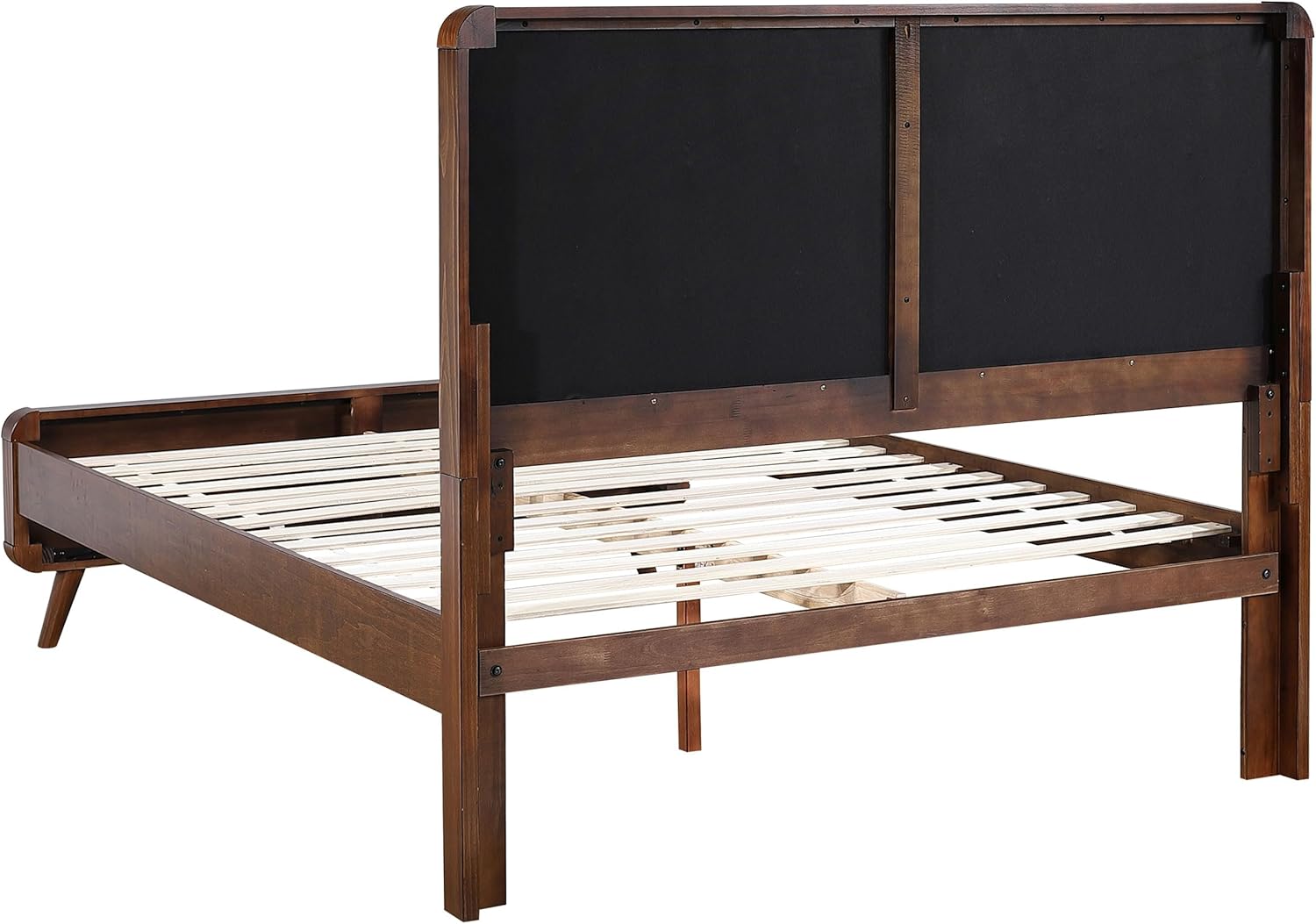 Coaster Home Furnishings Robyn Contemporary 4-Piece Bedroom Set Fabric Upholstered Queen Size Panel Bed Frame 53-inch Headboard Dark Walnut 205131Q-S4