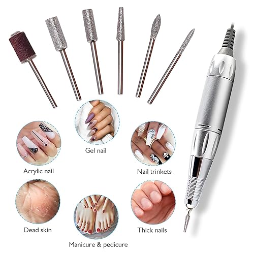 Miniatura 6 de AZ GOGO - Taladro de uñas inalámbrico, 30,000 rpm, recargable, portátil, máquina eléctrica para uñas acrílicas de gel, kit de manicura y pedicura