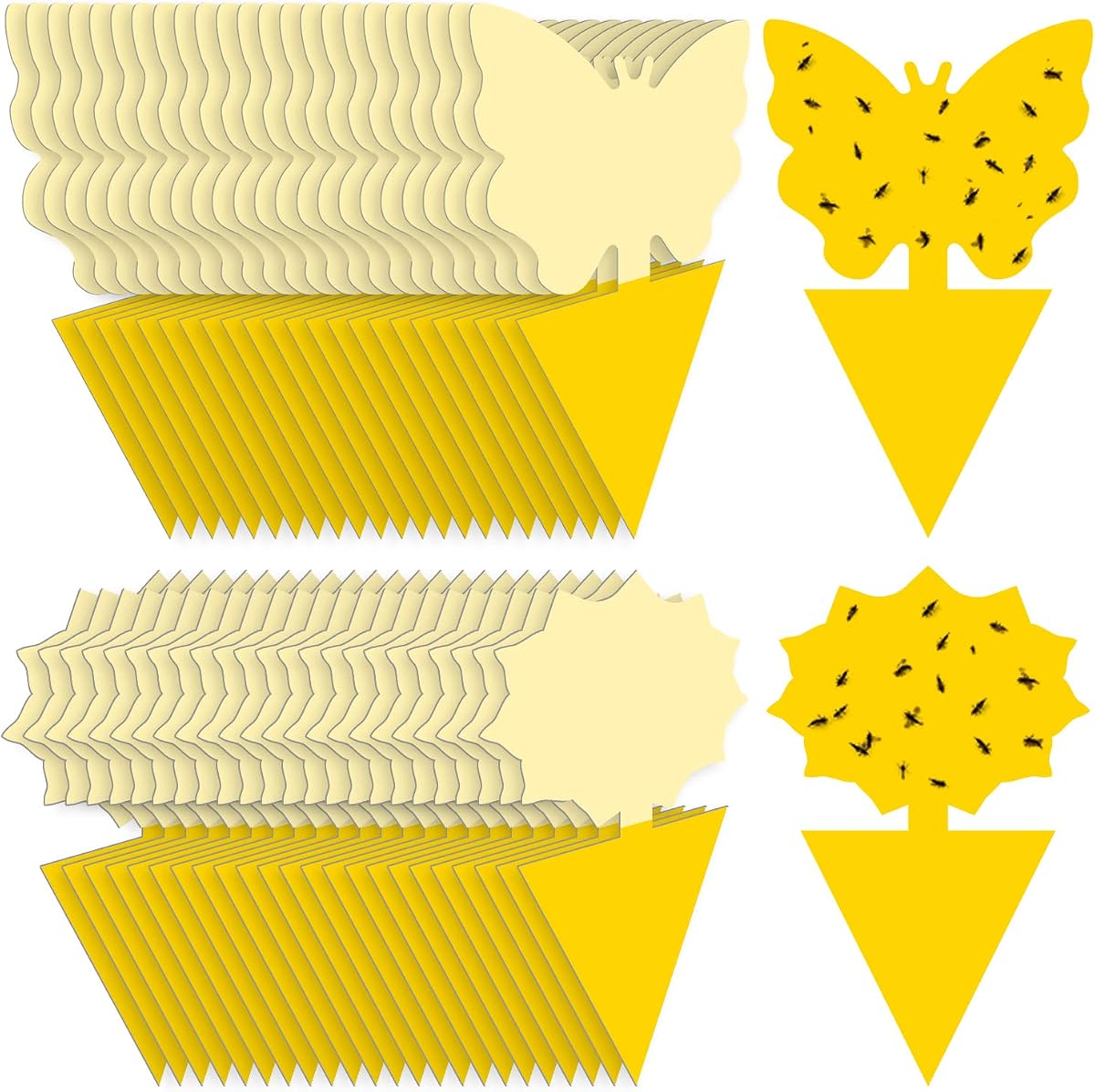 Fruit Fly Traps Indoor Fungus Gnat Trap 48PCS for Plants Yellow Outdoor