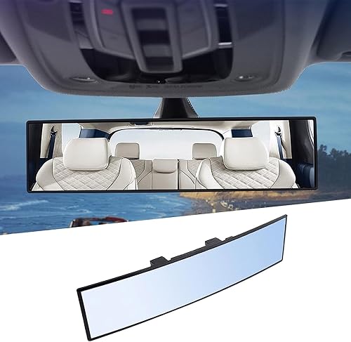 1 espejo retrovisor para automóvil, 12.1 x 2.95 pulgadas, espejo retrovisor panorámico interior con clip, amplio rango de visión, uso universal para