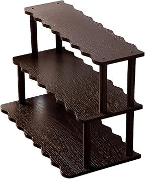 SOVORM Coffee Mug Holder, 3 - Tier Trapezoid Shelf Organizer for Kitchen, Office,Coffee Station ,Walnut Color