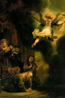 Rembrandt The Angel Raphael Leaving The Family Of Tobit Realism Romantic Artwork Rembrandt Paintings Prints Biblical Drawings Portrait Painting Wall Art Cool Wall Art Print Poster 16x24