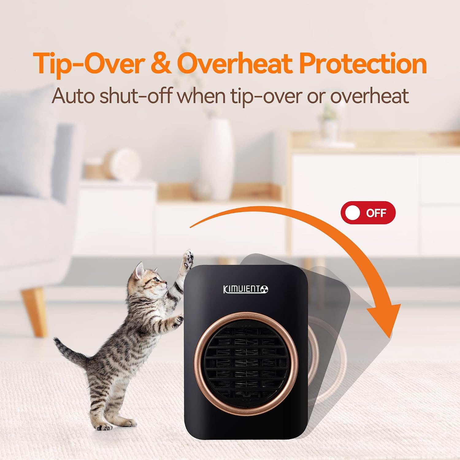 Mini Space Heater 200W Low Wattage Electric Small Desk Heater for Office, Bedroom, Home or Room, Personal Ceramic Heater for Indoor Use with Tip-Over and Overheat Protection, Energy Efficient, Black