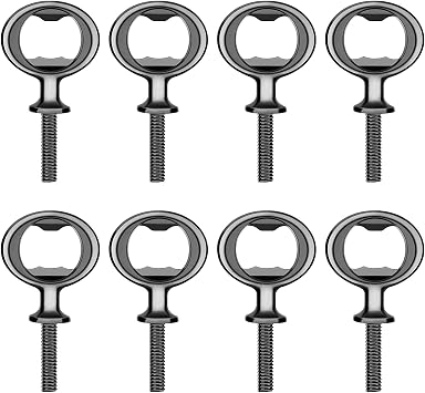 Metal Bottle Opener Kits 8 Pack Blank Stainless Steel Bottle Opener Insert Kits DIY Hardware for Flat Wood Turning Black