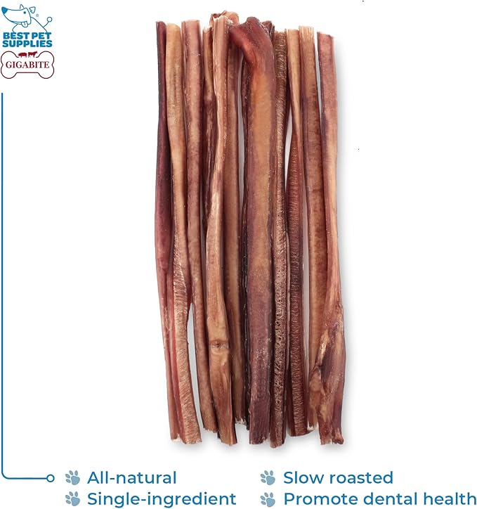 Best Pet Supplies GigaBite 12 Inch Half-cut All Natural Free Range Bully Sticks Dog Treat by - Pack of 10