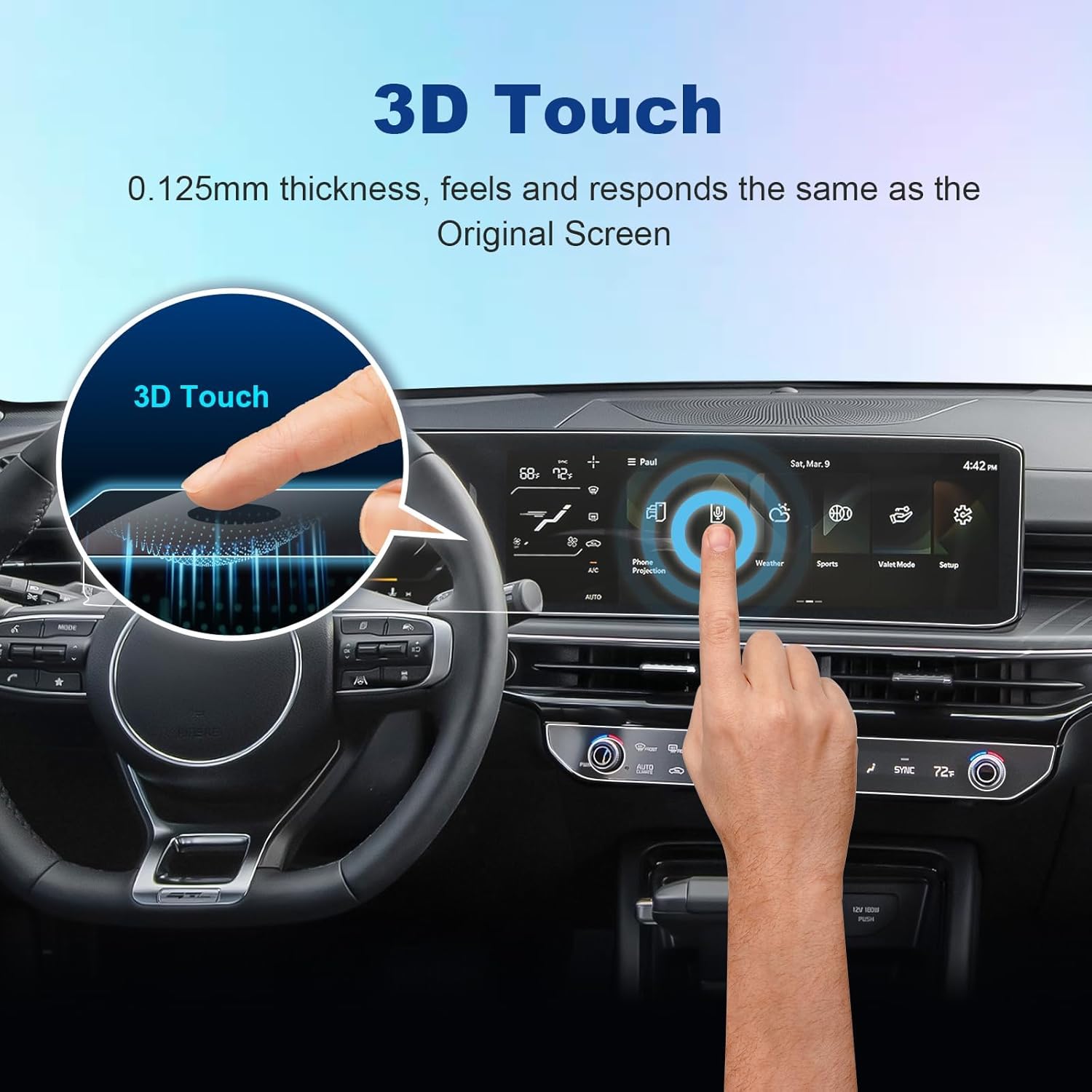 (4Pack) 2025 2026 Carnival Screen Protector for Kia Carnival (Dual 12.3In+AC Display) (LX/LXS/EX/SX/SX Prestige), 2025 2026 Carnival Hybrid Accessories Ultra HD Touch Sensitive