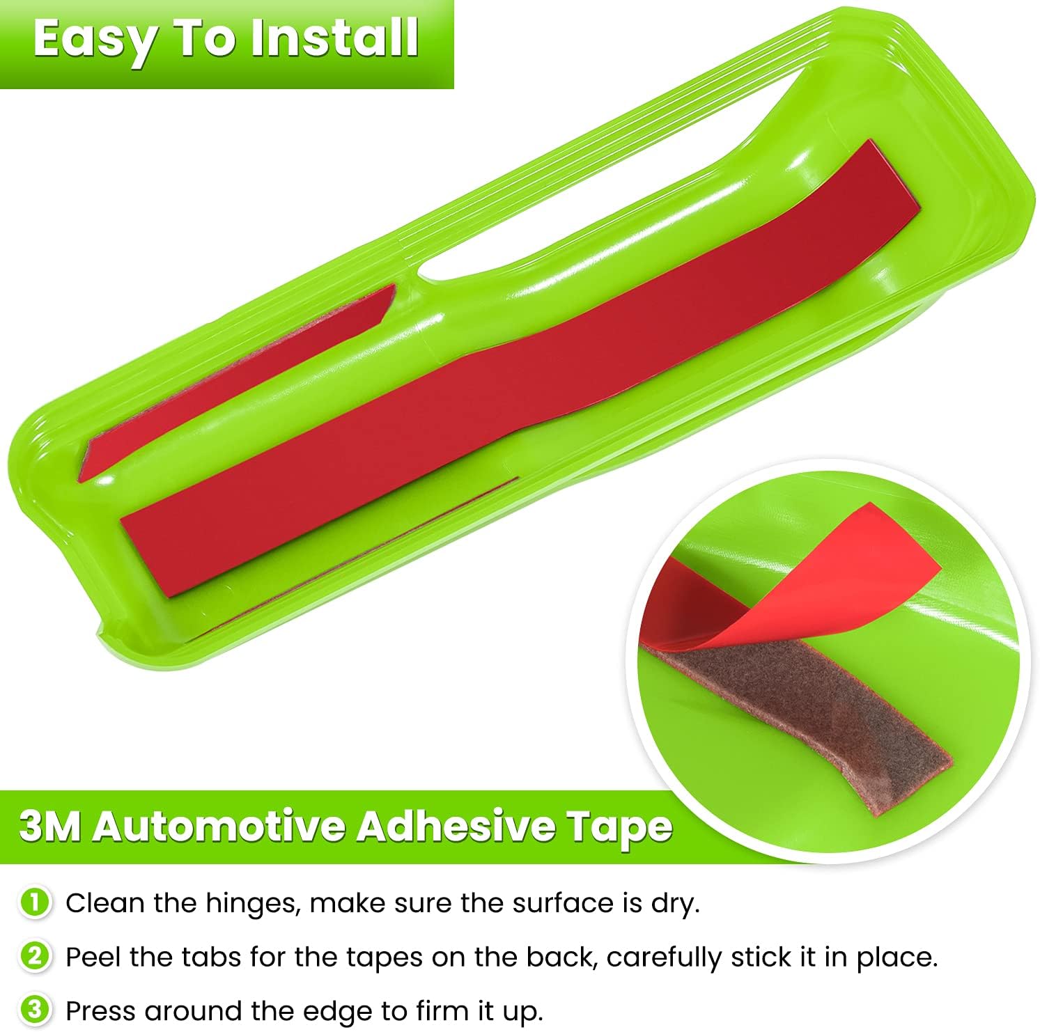 Engine Hood Hinge Cover Trim Exterior Accessories Decoration for 2018-2025 Jeep Wrangler JL JLU Sports Sahara Freedom Rubicon Unlimited Gladiator JT 2-Door & 4-Door (Green 2PCS)