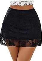 Avidlove Women's Y2K Lace Mini Skirt - Sexy Stretchy Half Slip Short Skirt for Parties & Summer Outings