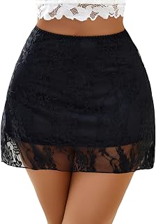 Avidlove Women's Y2K Lace Mini Skirt - Sexy Stretchy Half Slip Short Skirt for Parties & Summer Outings