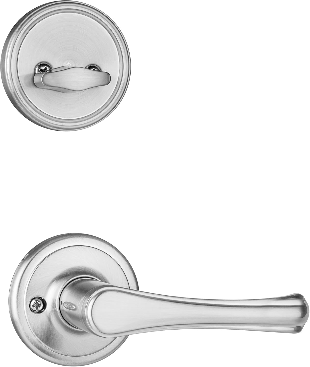 Dynasty Hardware RID-VAI-100-US15 Ridgecrest Front Door Handleset, Satin Nickel with Vail Lever