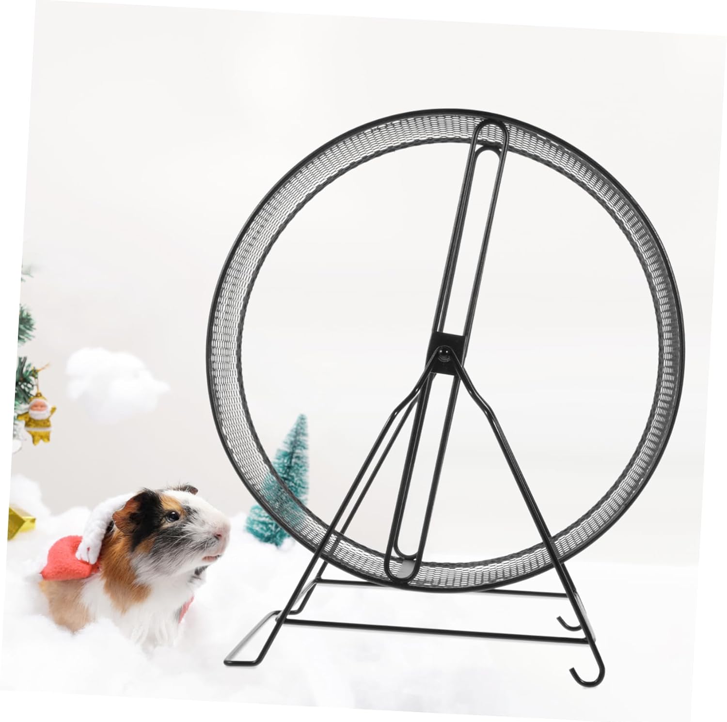 Silent Hamster Exercise Wheel Toy for Squirrels and Hedgehogs 10-inch Non-Slip Running Wheel with Stand for Small Pets Like Hamsters Mice and Sugar Gliders