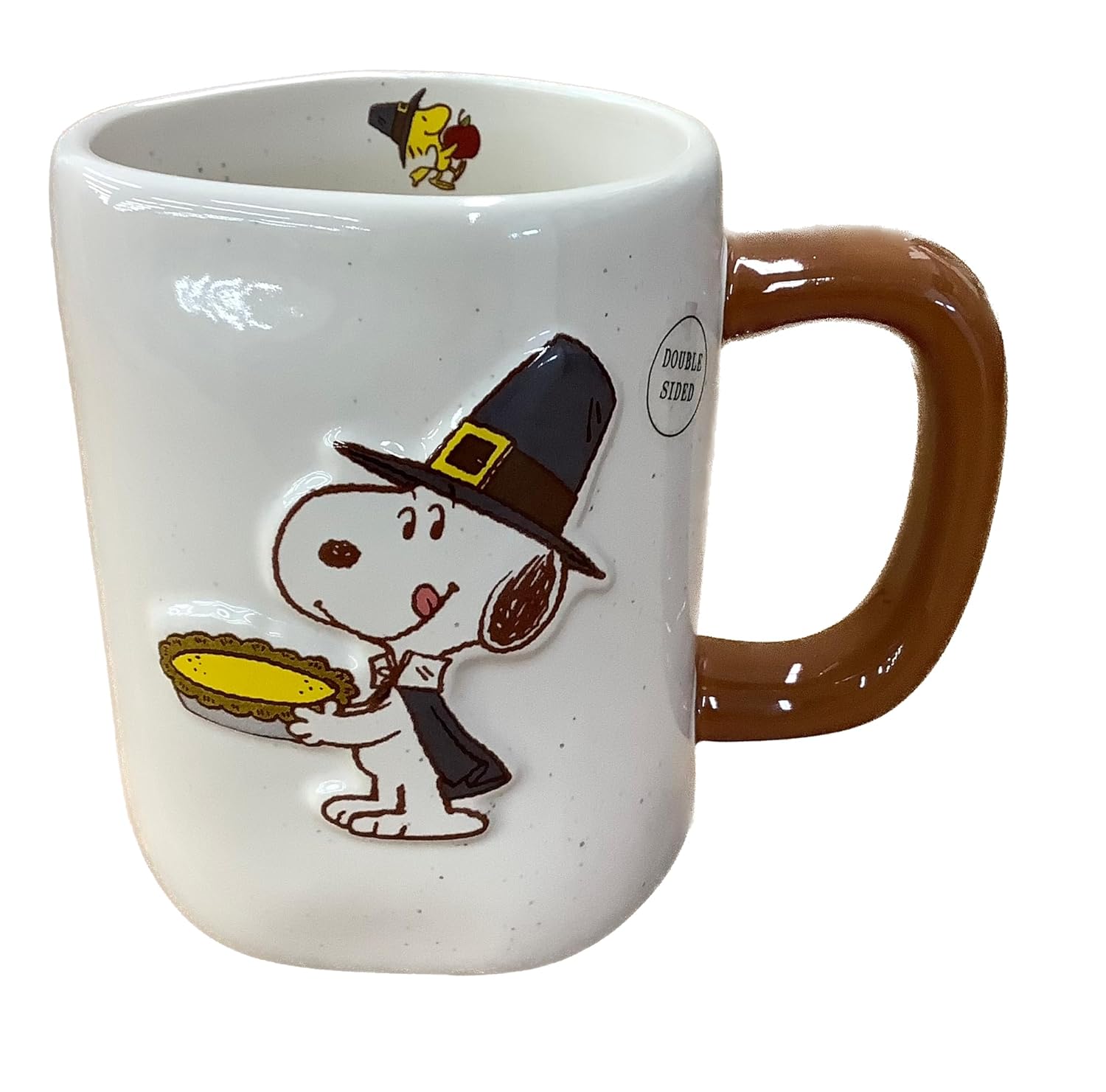 Rae Dunn Peanuts Thanksgiving Coffee Mug Share Gratitude - Pilgrim with Pie