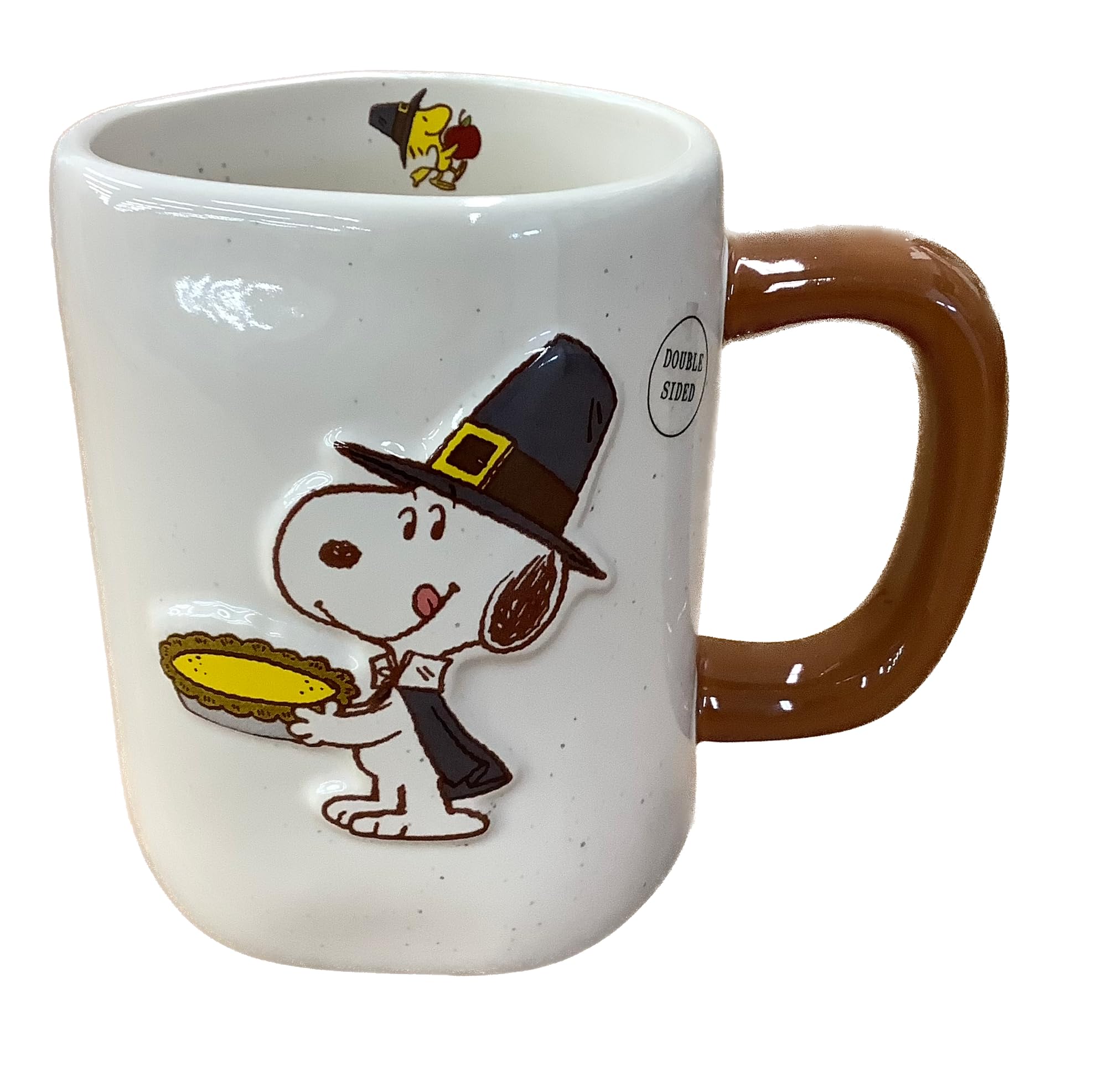 Rae Dunn Peanuts Thanksgiving Coffee Mug Share Gratitude - Pilgrim with Pie