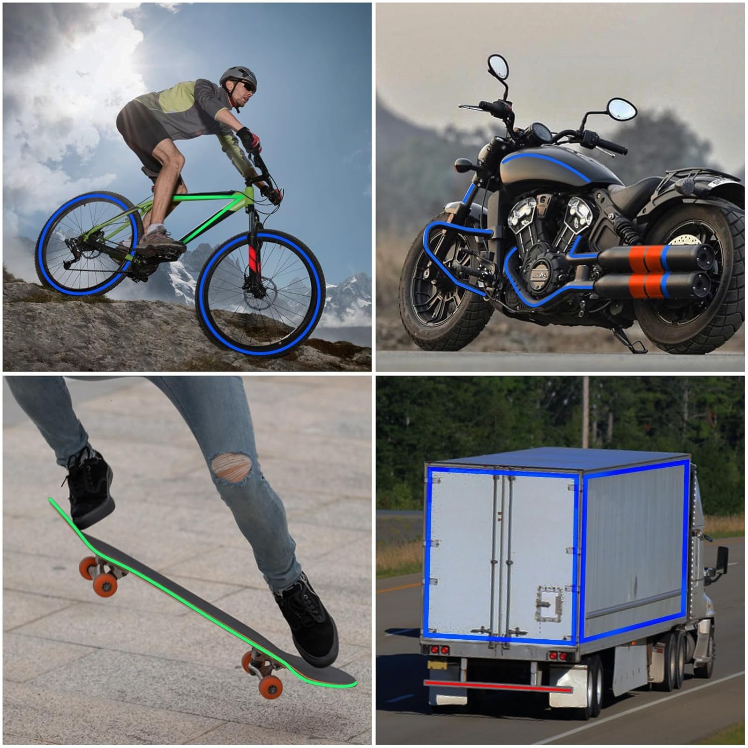 Beflix® High Intensity Radium Reflective Tape - 3 Meters in Length 48mm / 2" Width - 1 Roll Per Pack - For car Bike and commercial vehicles Conspicuity reflective warning tape (BLUE) - Image 4 thumbnail