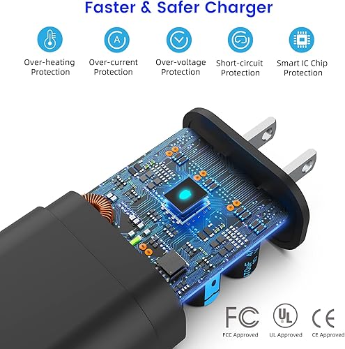 Miniatura 6 de S23 S22 S21 Cargador súper rápido tipo C, EASDMN 25W PDPPS USB C Bloque de cargador de pared rápido y cable de carga rápida súper largo de 12 pies