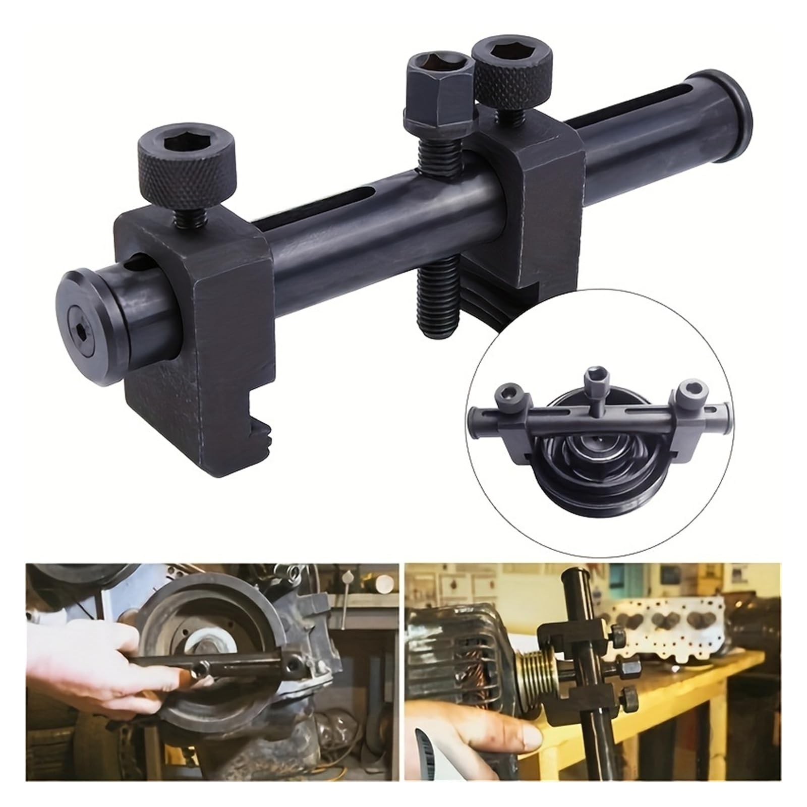Extractores de poleas acanaladas universales for poleas de transmisión acanaladas, Herramienta for cigüeñal, Extractor de cigüeñal Ajustable de 40 mm a 165 mm, Herramienta for Motor
