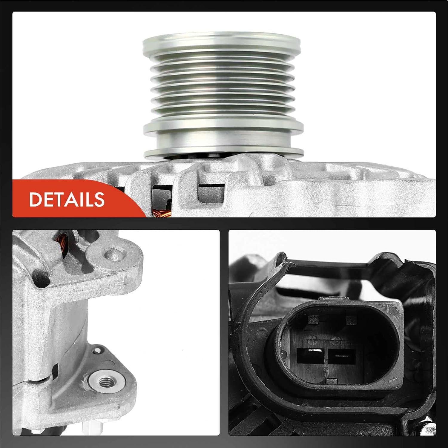 A-Premium Alternator Compatible with Volkswagen CC 2013 2014 2015 2016 V6 3.6L, 12V 140Amp Clockwise 6-Groove Clutch Pulley, Replace# TG14C060, 03H903023L, 439855