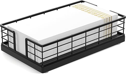 Vista 21 de Servilletero para Mesa, Dispensador de Servilletas de Bambú y Hierro en Pie para Mesa de Comedor, Estilo Granja, Cóctel, Picnic, Soportes Rústicos