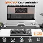 YUNZII B75 PRO MAX QMK/VIA Wireless Mechanical Keyboard,75% Layout with Screen and Knob,Custom Hot Swap Gasket, Creamy Pre-lubed Switches,Bluetooth/Type-C/2.4G for Win/Mac (Black, Candy Linear Switch) | 75% Layout with Screen and Knob, Custom Hot Swa