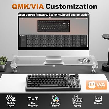 YUNZII B75 PRO MAX 75% Mechanical Keyboard (Black, Milk V2 Switch)