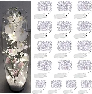 SOCO 16 Pack Fairy Lights Battery Operated, 10ft 30 Led Mason Jar Lights, Waterproof Firefly Lights (Cool White) Price In India