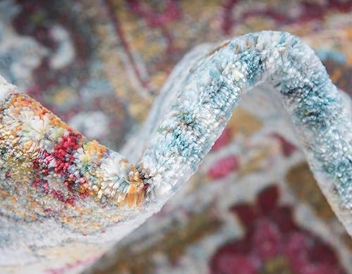 Miniatura 7 de Unique Loom Baracoa Collection - Alfombra tradicional vintage saturada brillante, alfombra de pasillo de 2 pies 2 pulgadas x 6 pies 0 pulgadas,