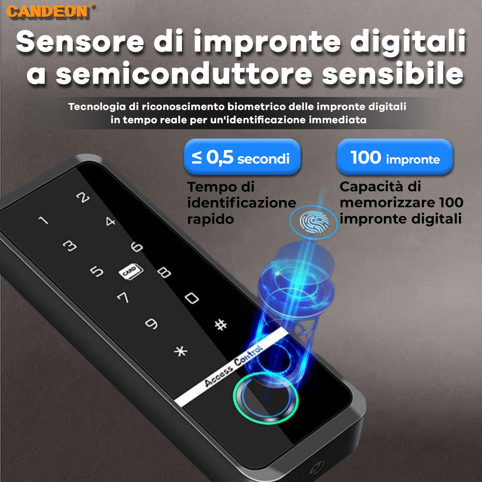 Smart Tastiera Controllo Accessi, WiFi Tuya RFID Apriporta Tastiera Di Controllo Accessi, Impermeabile Biometrico Delle Impronte Controller Accesso Apricancello, 125khz/13.56mhz, WG26/34