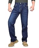 KONRECO FR Pants for Men Flame Resistant 14oz Heavy Duty Denim Pre-Washed Relaxed FR Jeans