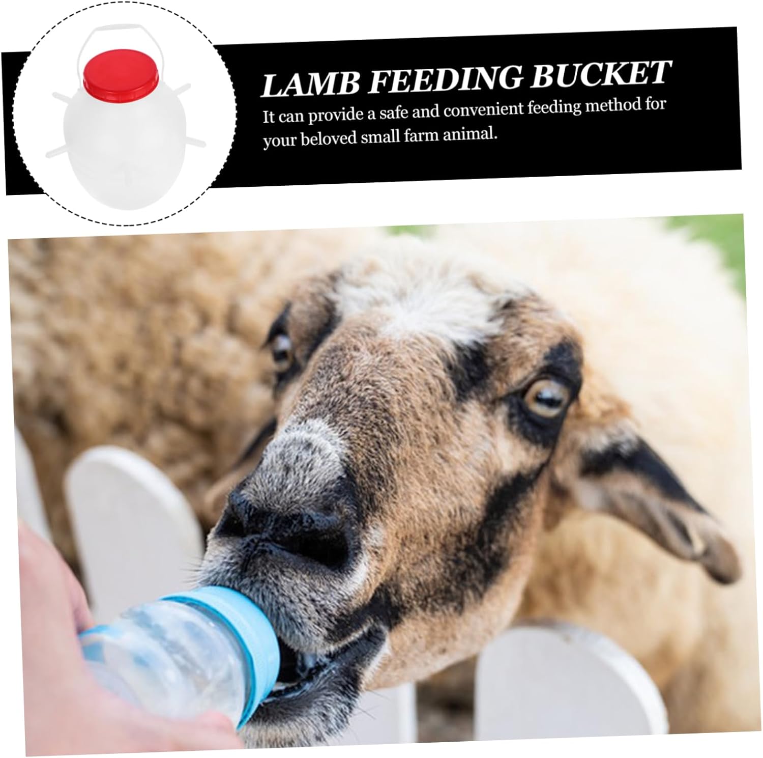 Sosoport Goat Calf Feeding Bucket Silicone Nipple Lamb Feeder for Young Livestock Design for Calves and Sheep Animal Feeding Bottle