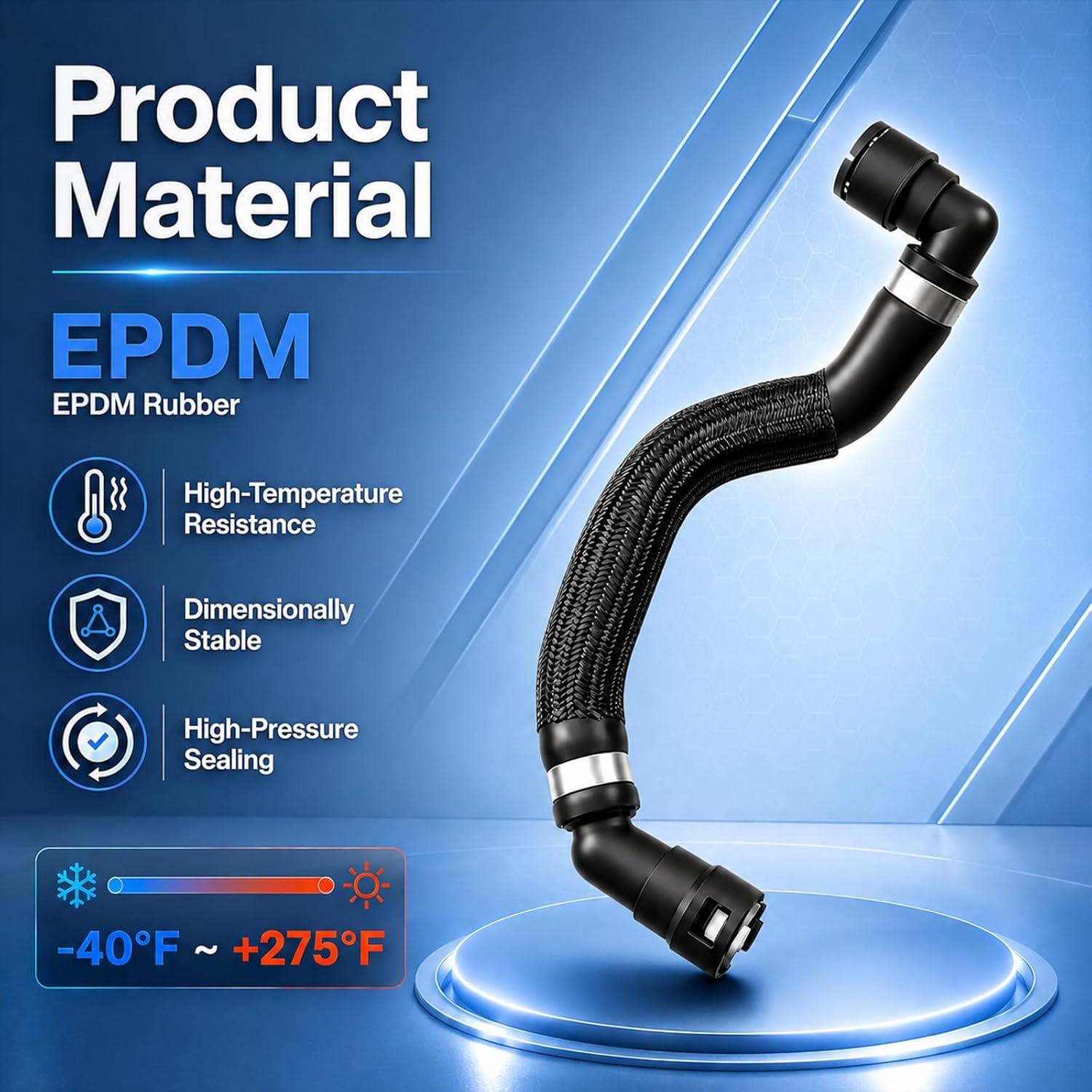 FUSCH Heater Hose Kit HVAC Heater Connector Compatible with Jeep Cherokee 2014-2018 / Chrysler 200 2015-2017 Replace#: 68199254AB 68199254AA 68104972AA 52014624AA 68192082AA