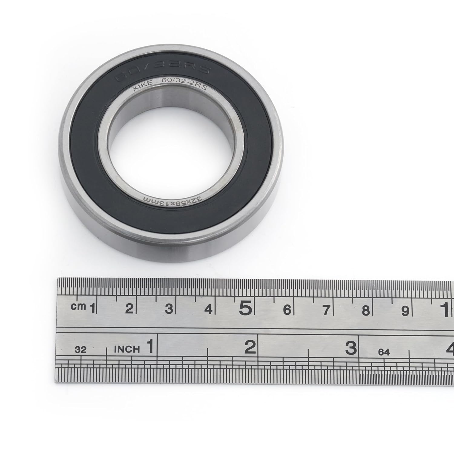 XIKE 4 Pcs 60/32-2RS Bearings 32x58x13mm, Double Rubber Seals and Pre-Lubricated, Deep Groove Ball Bearing.