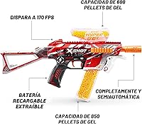 Vista 3 de XSHOT Hyper Gel Trace Fire Blaster, Semi y Totalmente Automático Gel Blaster y 10,000 Gellets, Tolva de Capacidad 600 y Cargador de Capacidad 850