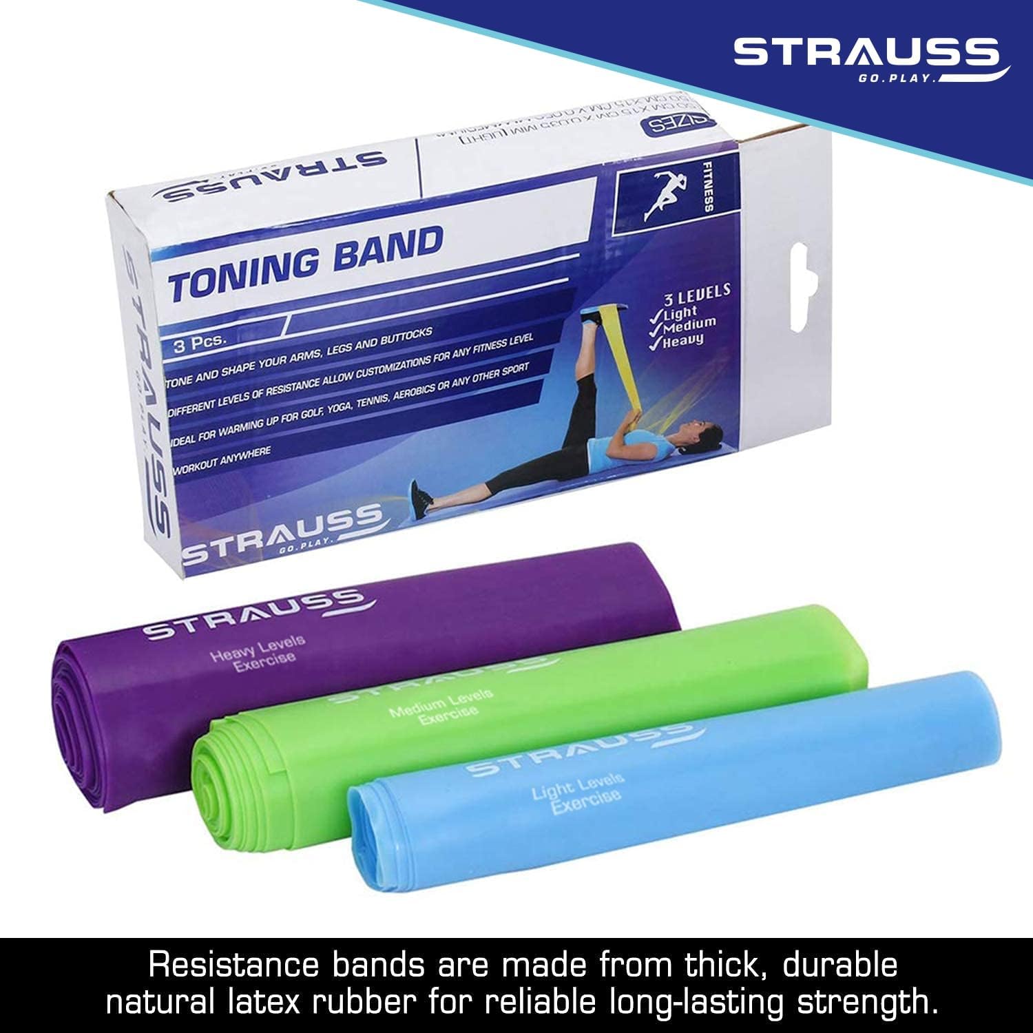 STRAUSS Yoga Resistance Bands (Pack of 3)