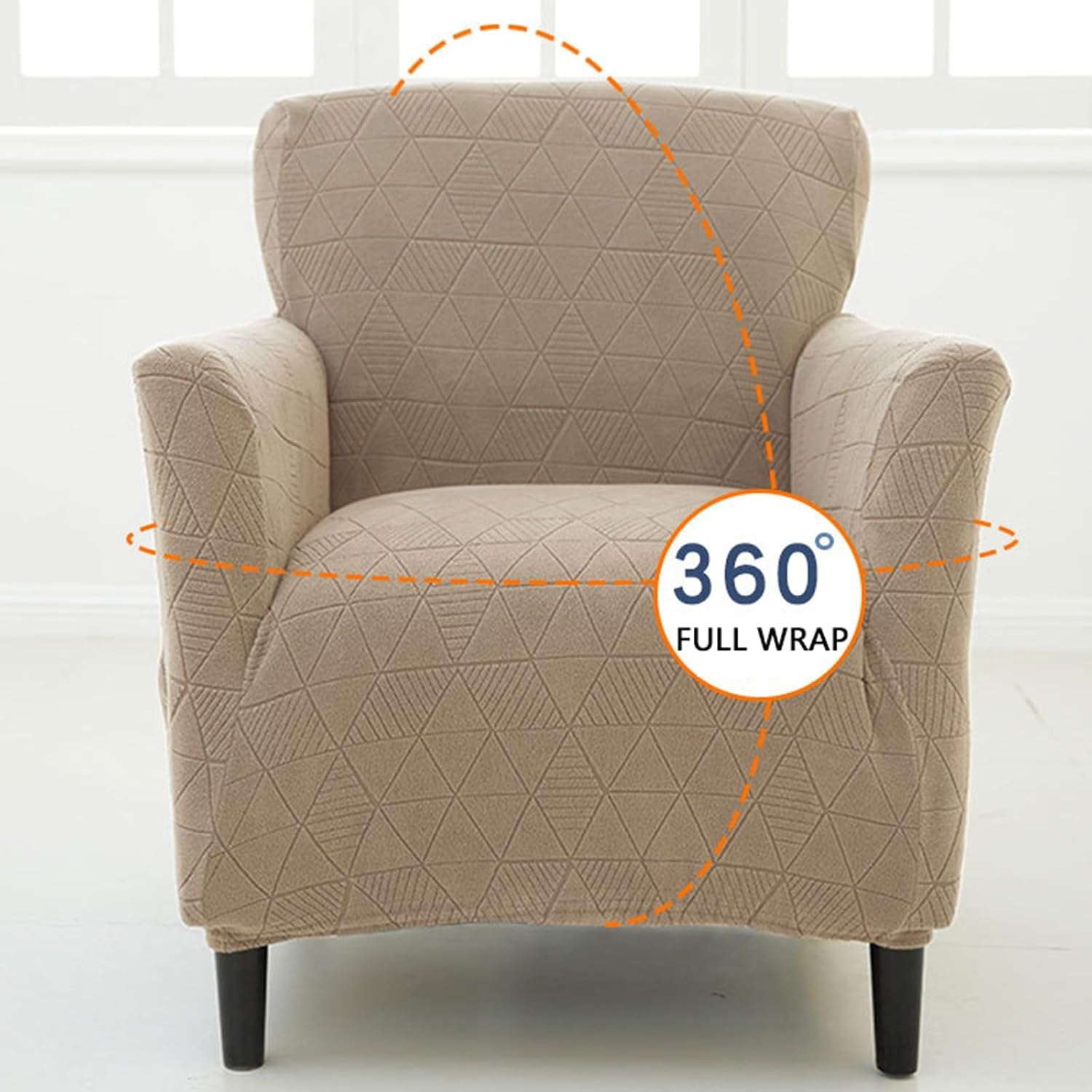Stretch Sofa Chair Slipcovers with Arms,Couch Chair Covers for Living Room,Non Slip Washable Armchair Cover Furniture Protector(Burgundy)