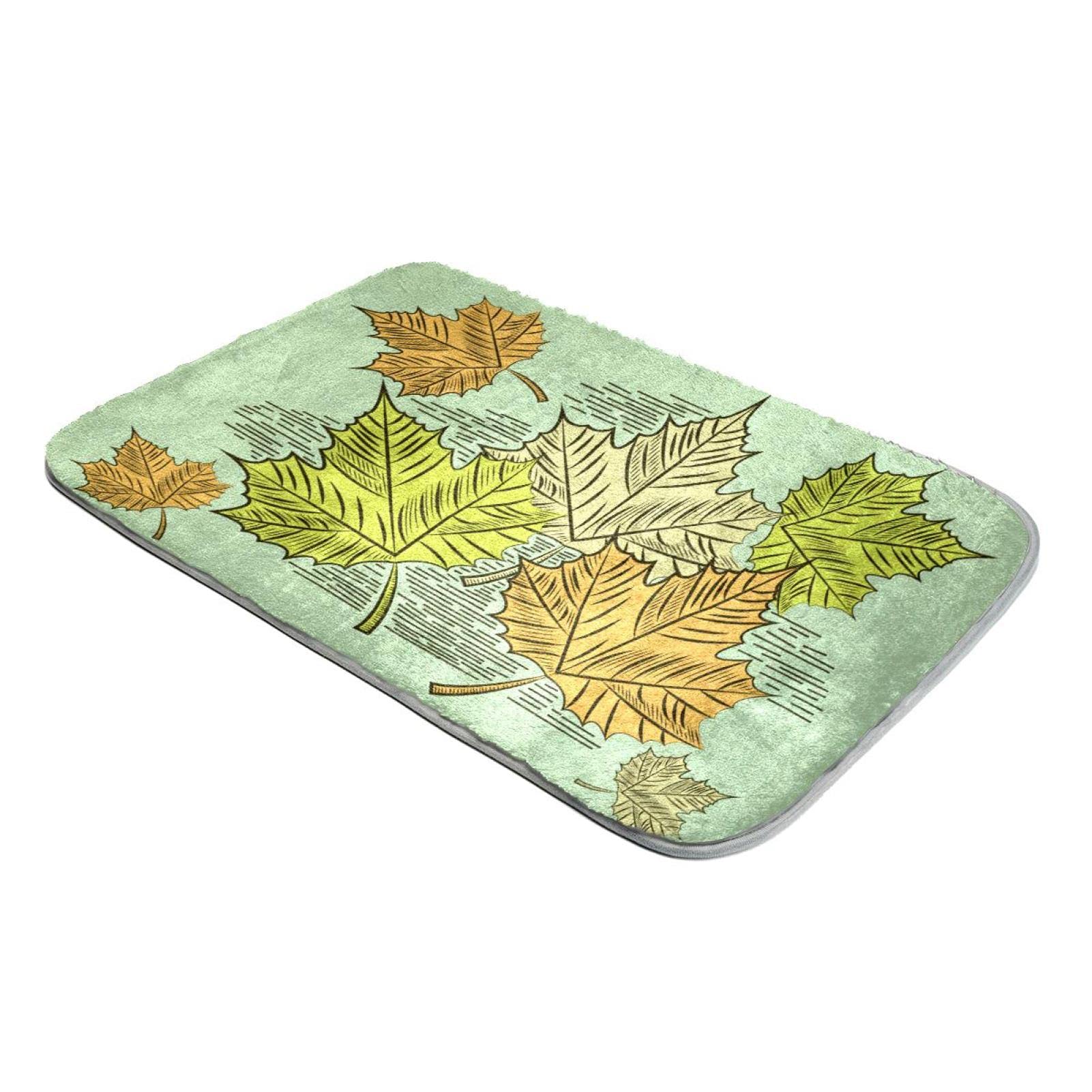 Tapis à poils longs en fausse fourrure motif feuilles d'érable pour salon