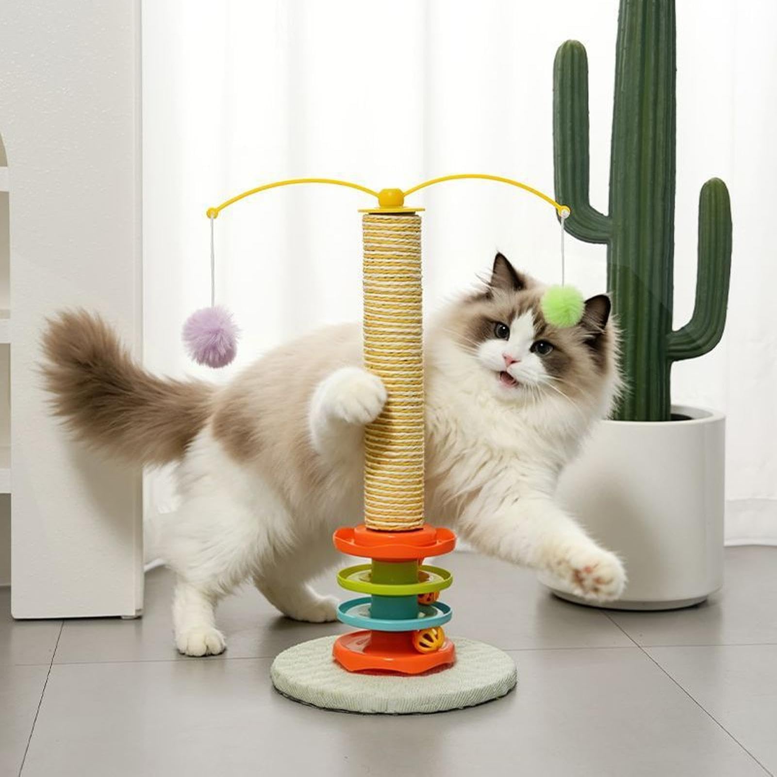 Poteaux à griffer pour Chat Auto-brosseur interactif surélevé