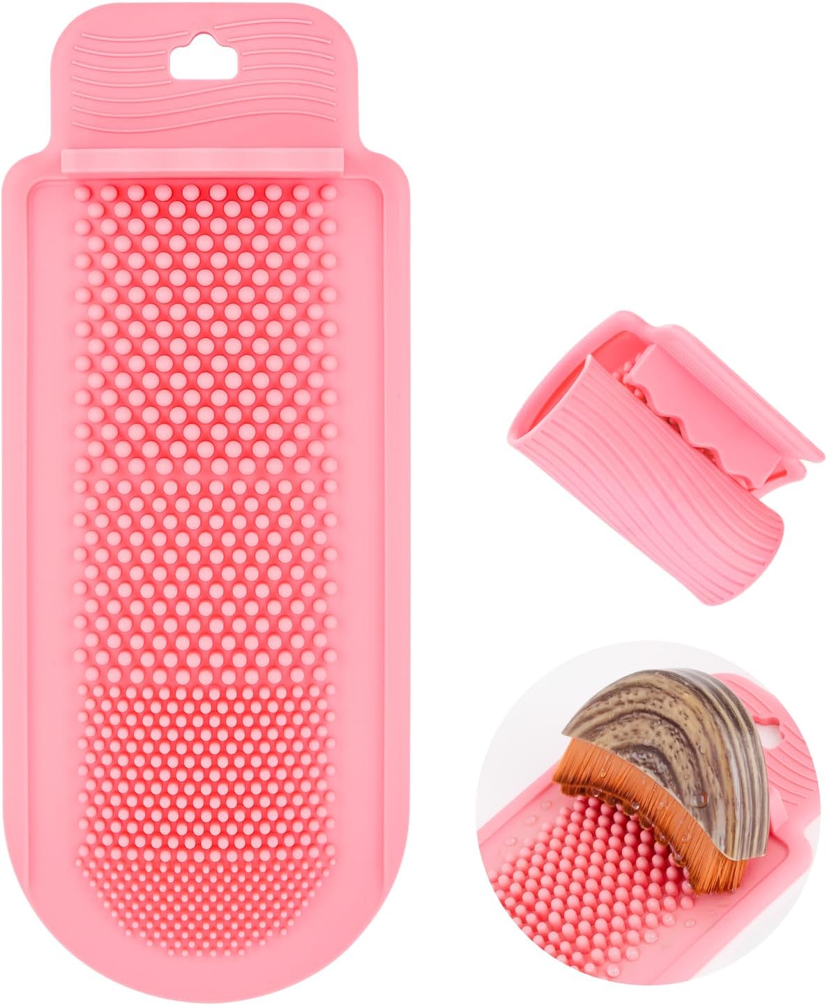 Lymphatic Brush Silicone Cleaning Mat Compatible with Cecily Braden, Foldable Brush Cleaner Pad, Portable Washing Tool for Travel and Home Use, Compact Design for Lymphatic Drainage & Makeup Brushes