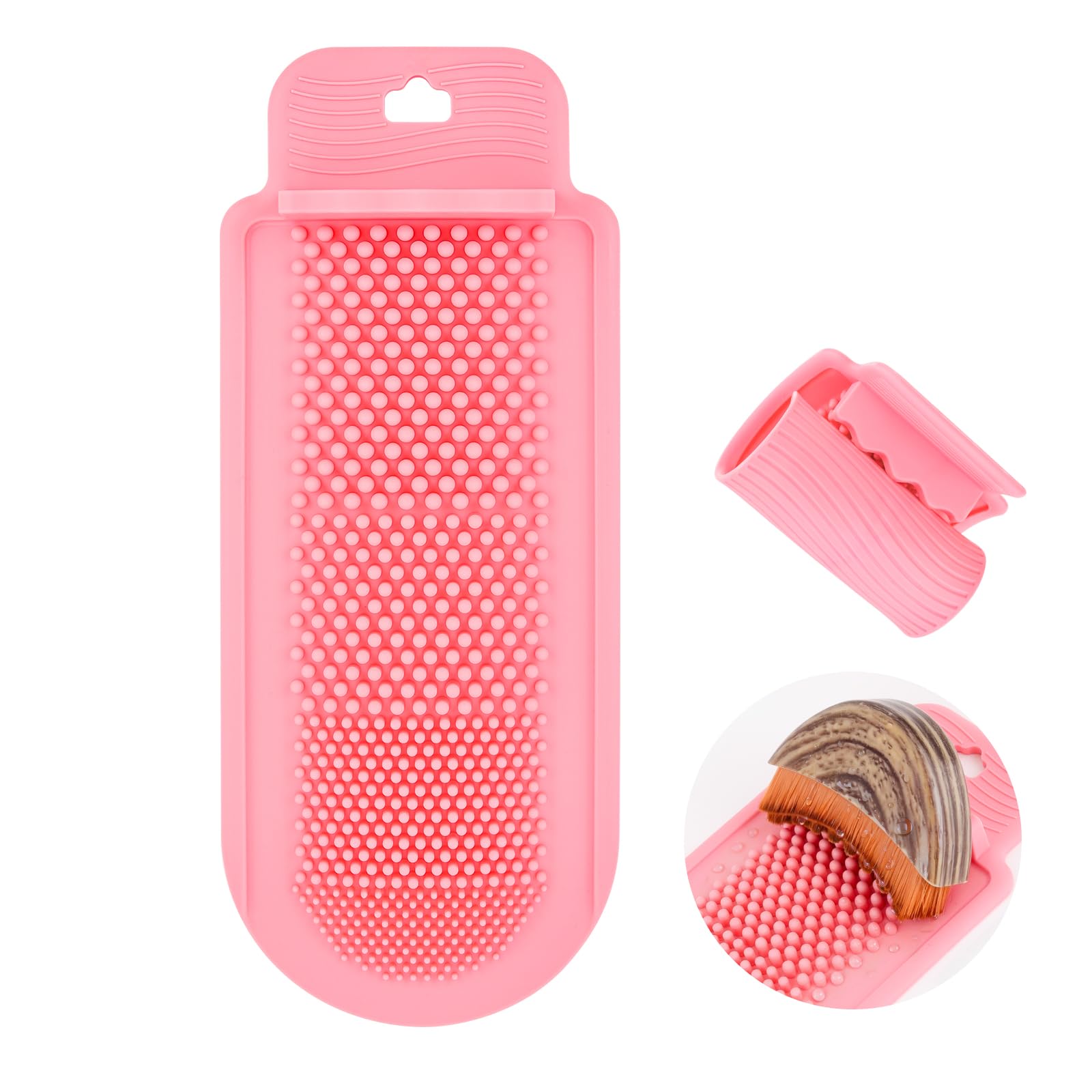 Lymphatic Brush Silicone Cleaning Mat Compatible with Cecily Braden, Foldable Brush Cleaner Pad, Portable Washing Tool for Travel and Home Use, Compact Design for Lymphatic Drainage & Makeup Brushes