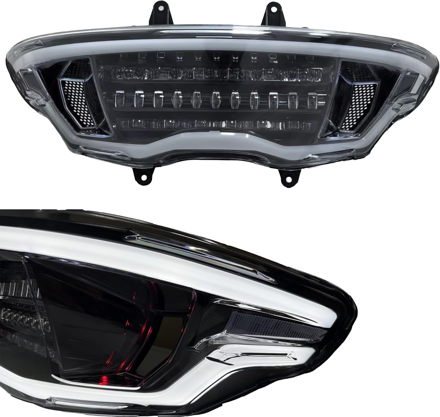 Matrix-Style LED Headlight for Harley 2023.5-up CVO Road Glide 2024-up Road Glide and FLTRXSTSE 2025 RR 131 (Red Backlight)