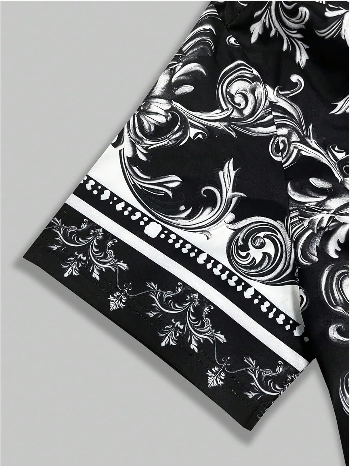 Men's 2 Piece Outfits Paisley Print Short Sleeve Button Down Shirts and Shorts Vacation Outfits - Image 5