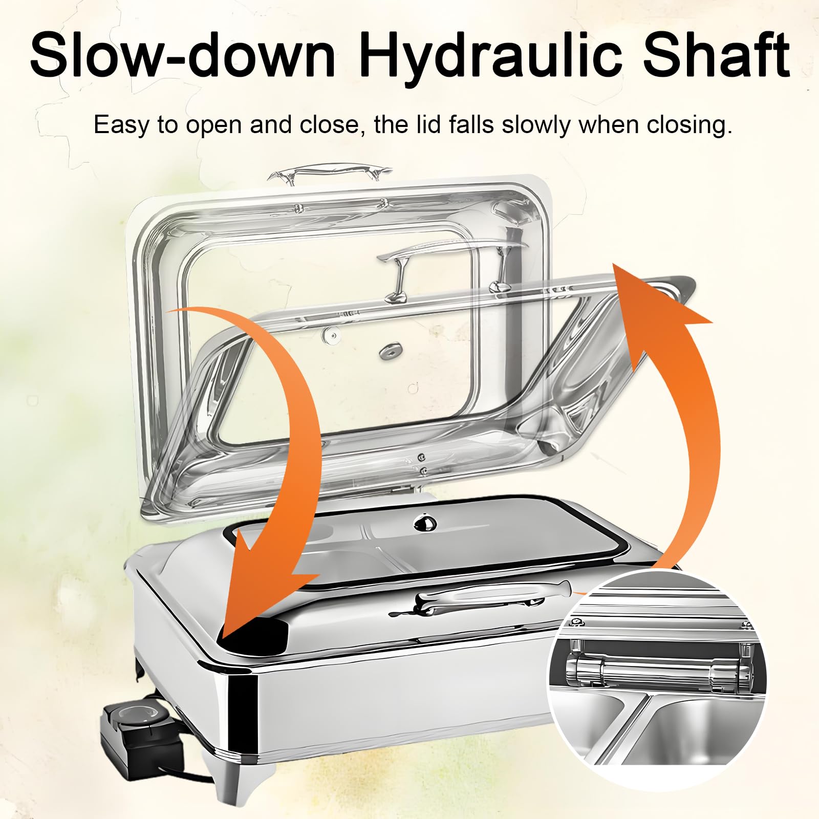 Chafing Dish Elettrico, 9L, 400W, Temperatura Regolabile(Full Pan) | Professionale Scaldavivande Elettrico per Buffet Acciaio Inox, Contenitore Scalda Cibo per Buffet, Feste e Banchetti