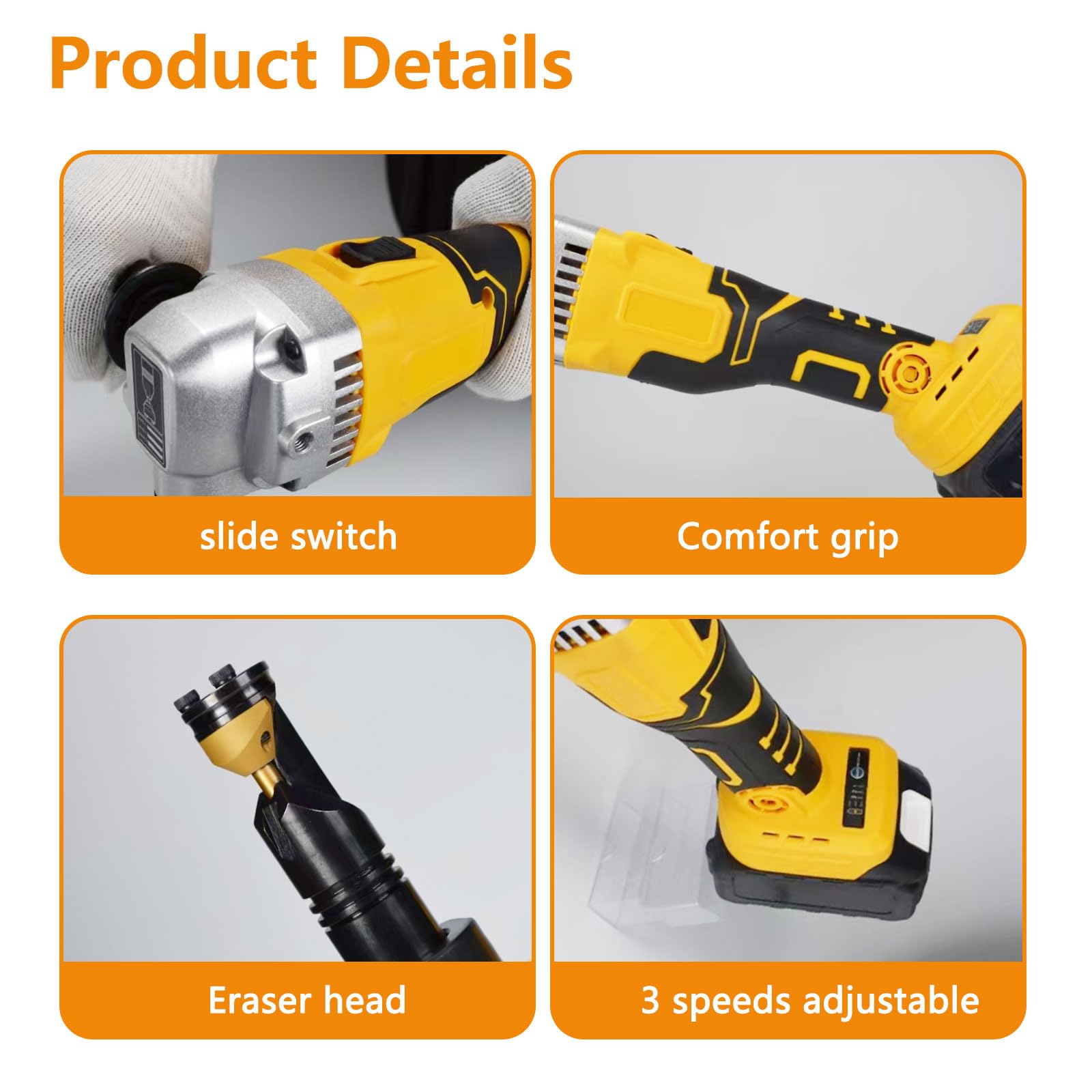Grignoteuse sans fil Makita 18 V, cisaille électrique sans balais 1900 tr/min, tête rotative 360°, 3 vitesses, coupe acier inoxydable