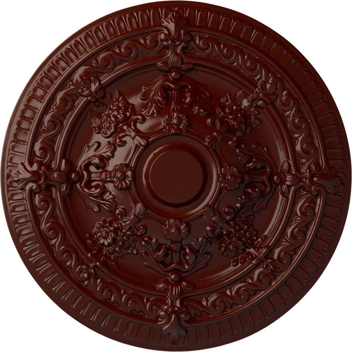 Ekena Millwork CM26VIBMF 26"OD X 3"P Vincent Ceiling Medallion Fits Canopies Up To 6", Brushed Mahogany